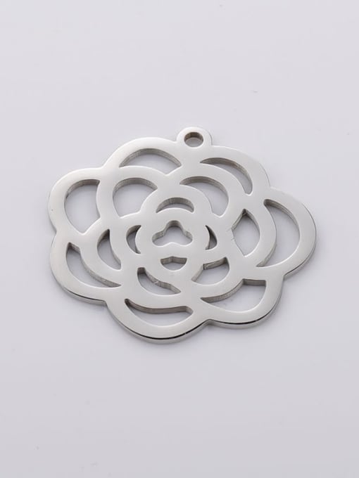 Steel color Stainless steel Flower Minimalist Pendant