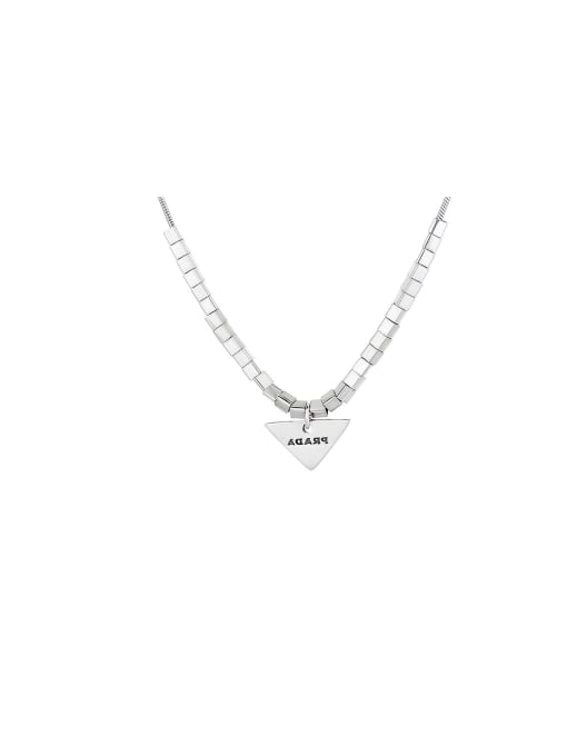 TAIS 925 Sterling Silver Triangle Trend Necklace 0