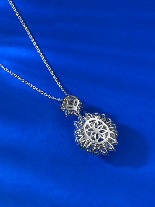 M&J 925 Sterling Silver Cubic Zirconia Flower Luxury Necklace 1