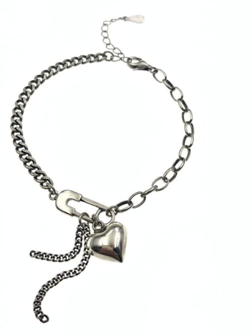 Pin love bracelet 925 Sterling Silver Heart Tassel Vintage Link Bracelet