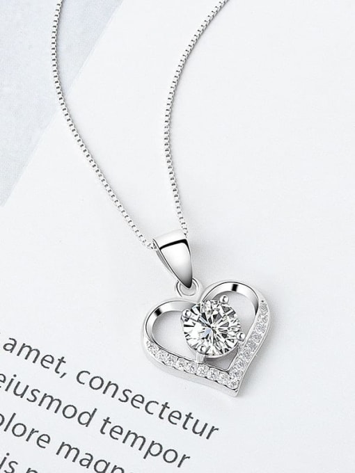 White diamond (excluding chain) 925 Sterling Silver Cubic Zirconia Little Swallow Minimalist Necklace