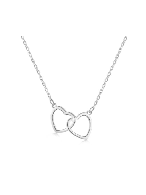 STL-Silver Jewelry 925 Sterling Silver Hollow Heart Minimalist Necklace 0