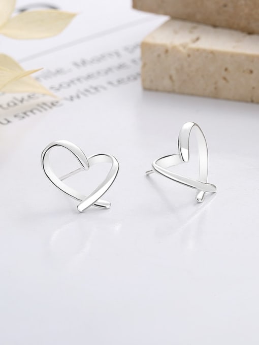 TAIS 925 Sterling Silver Heart Dainty Stud Earring 2