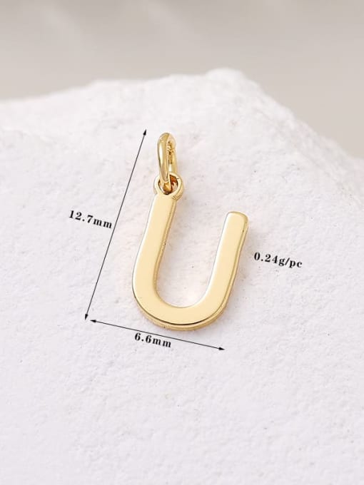 14 K gold H 11378 Brass Minimalist English  Letter  Pendant