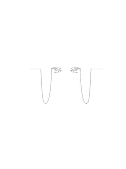TAIS 925 Sterling Silver Tassel Trend Threader Earring