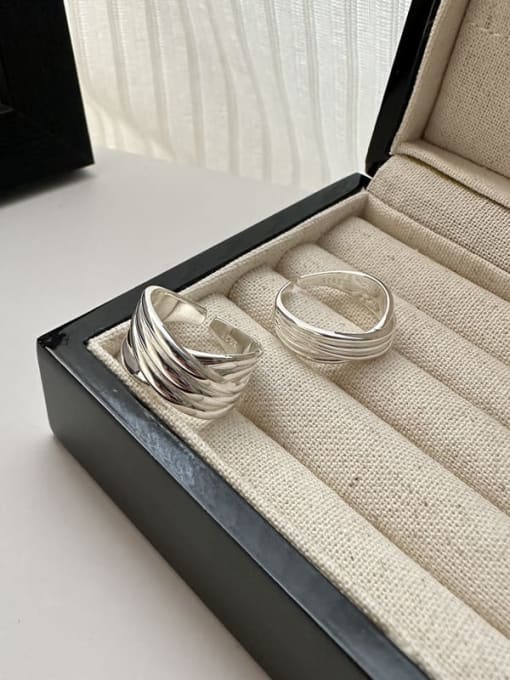 ARTTI 925 Sterling Silver Geometric Trend Band Ring 0