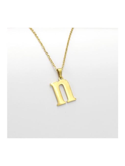 MEN PO Stainless steel Letter Minimalist Necklace 0
