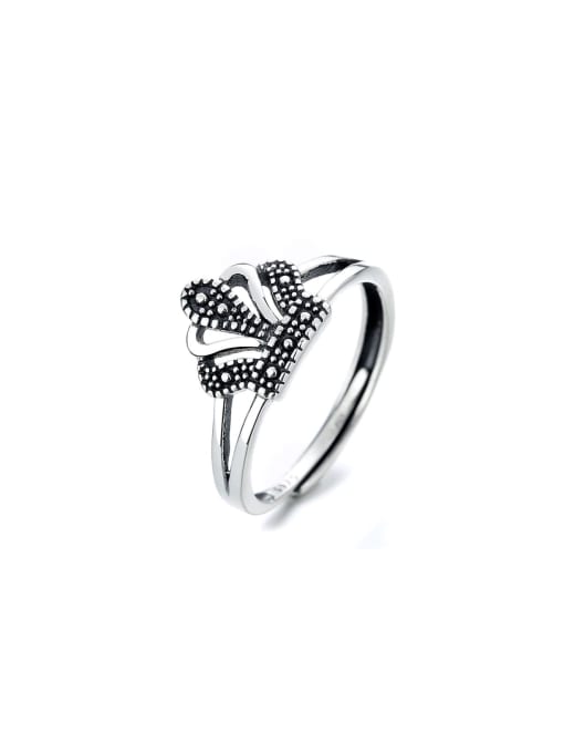 TAIS 925 Sterling Silver Crown Vintage Band Ring 0