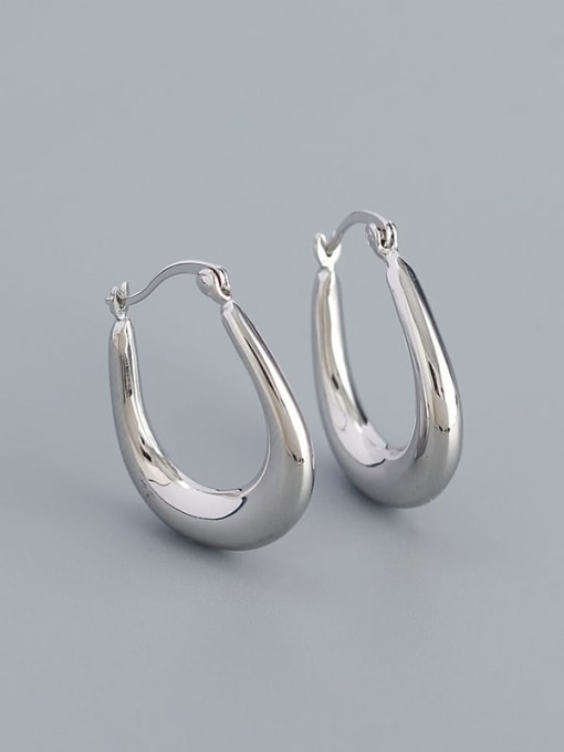 White Gold 925 Sterling Silver Geometric Trend Earring