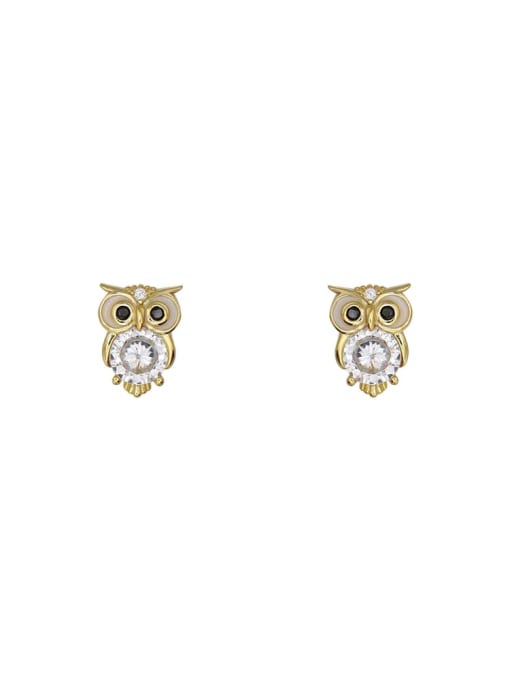 ZEMI 925 Sterling Silver Cubic Zirconia Owl Cute Stud Earring 0