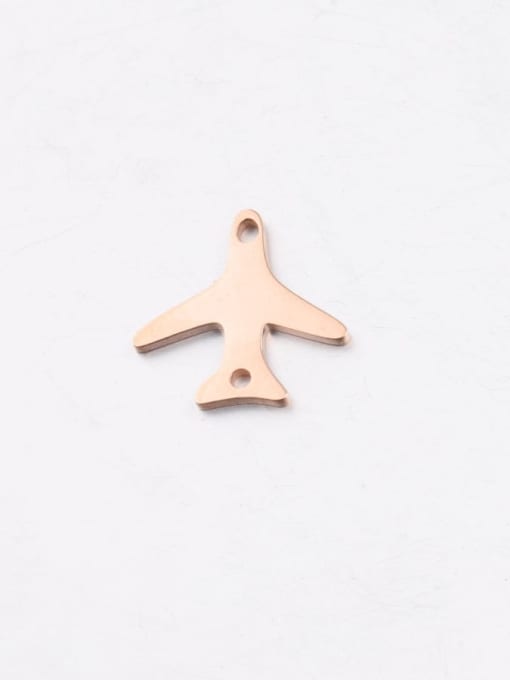 Rose Gold Stainless steel small plane two-hole pendant pendant