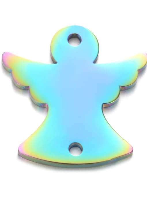 Rainbow color Stainless steel Wing Charm