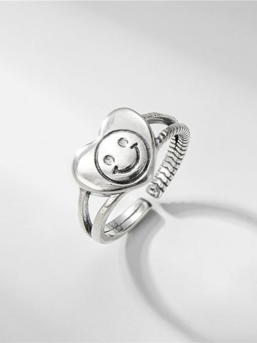 ARTTI 925 Sterling Silver Smiley Vintage Stackable Ring 2