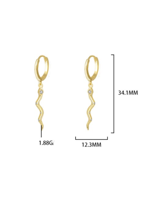 YUANFAN 925 Sterling Silver Irregular Wave line  Minimalist Huggie Earring 2