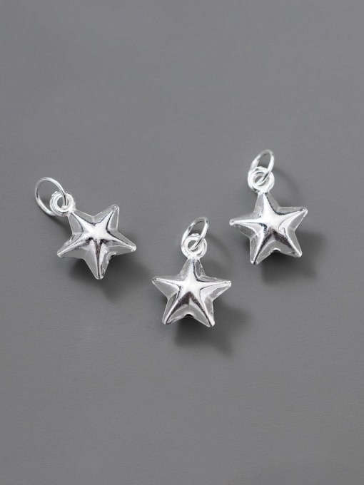 FAN S925 plain silver three-dimensional five-pointed star pendant 0