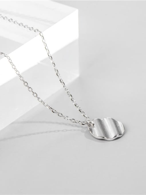 ARTTI 925 Sterling Silver  Minimalist Round Concave Convex  Necklace 1