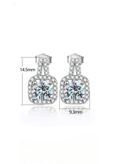 LOLUS 925 Sterling Silver Moissanite Square Dainty Cluster Earring 2