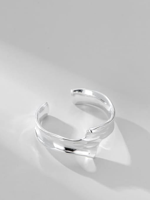 Simple streamline ring 925 Sterling Silver Irregular Minimalist Simple Streamline   Band Ring