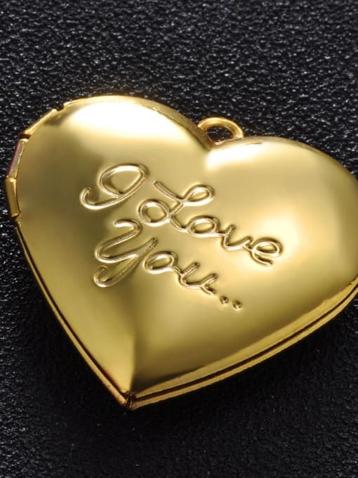 golden Copper Message Heart Charm Height : 28.7mm , Width: 28.7 mm