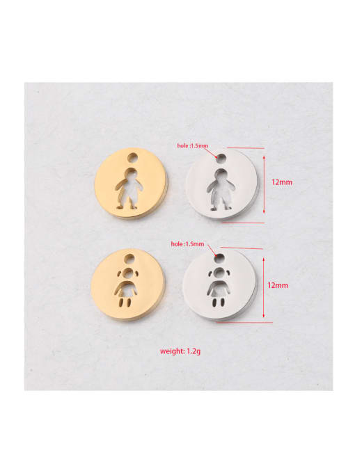 MEN PO Stainless steel Round hollow boy and girl pendant 2