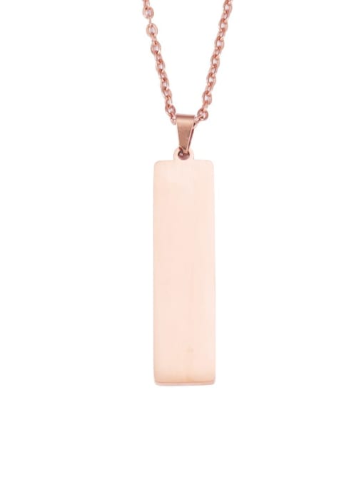 rose gold Stainless steel Smooth Geometric Minimalist Necklace