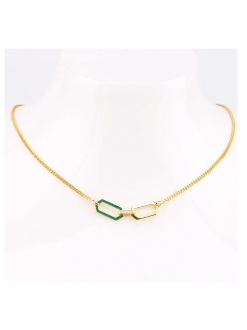 Jewel-Silver 925 Sterling Silver Cubic Zirconia Geometric Minimalist Necklace 1