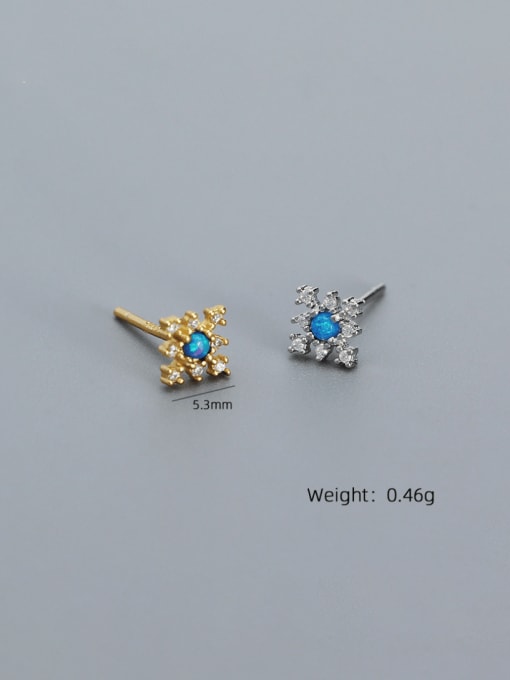 ACEE 925 Sterling Silver Synthetic Opal Flower Dainty Stud Earring 1