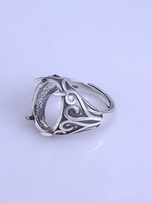 Supply 925 Sterling Silver Geometric Ring Setting Stone size: 12*16mm 1