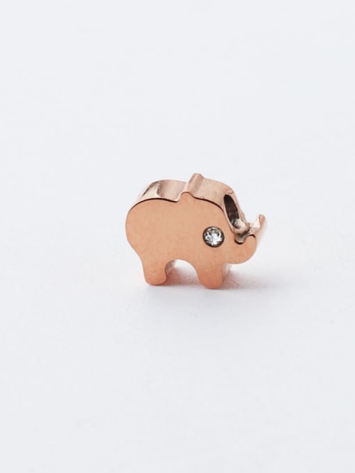 rose gold Stainless steel  Elephant Flash Diamond Small Hole Beads