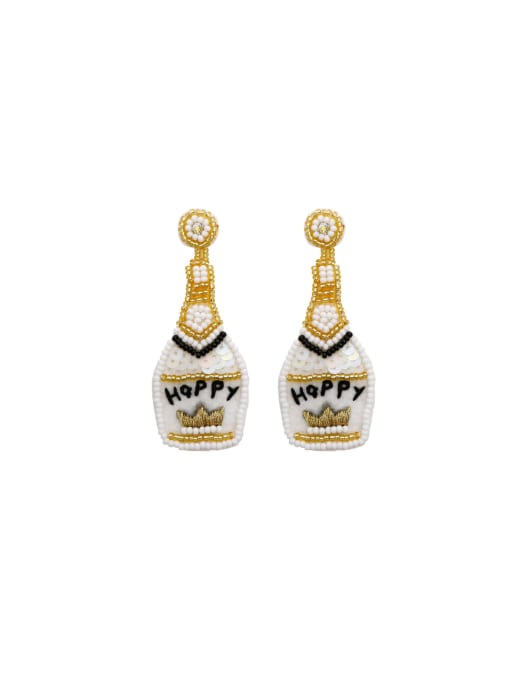 JMI Miyuki Millet Bead Hand woven handmade champagne bottle Earring 0