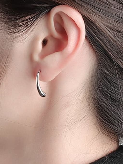 PNJ-Silver 925 Sterling Silver Water Drop Minimalist Hook Earring 1