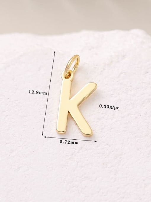 14 K gold H 11368 Brass Minimalist English  Letter  Pendant