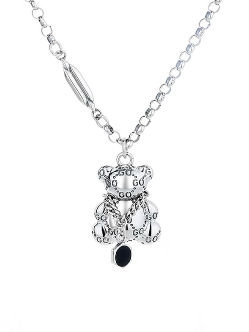 TAIS 925 Sterling Silver Bear Vintage Necklace