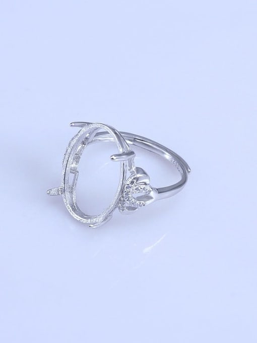 Supply 925 Sterling Silver 18K White Gold Plated Geometric Ring Setting Stone size: 9*11 12*14 12*16 13*18 15*20mm 1