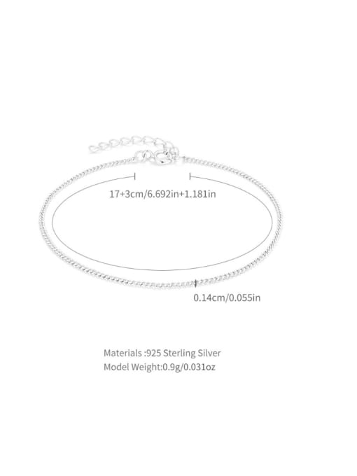 YUANFAN 925 Sterling Silver Geometric Minimalist Link Bracelet 2