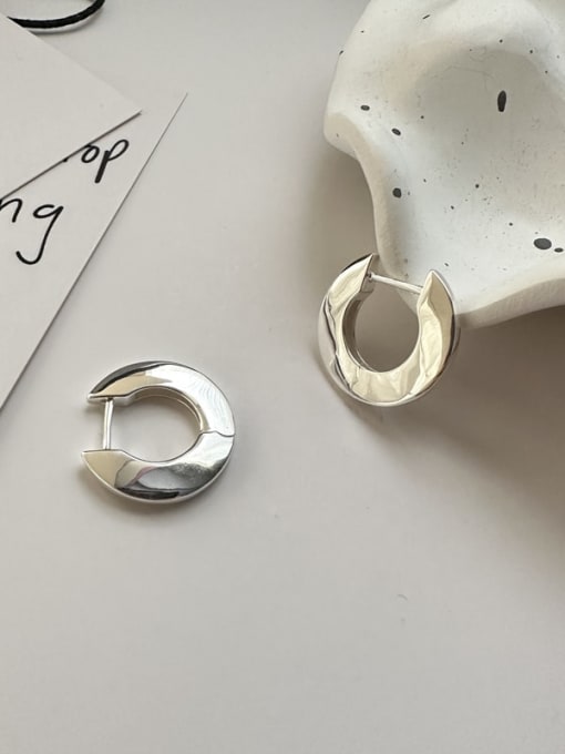 9ES25 Silver 925 Sterling Silver Geometric Trend Stud Earring