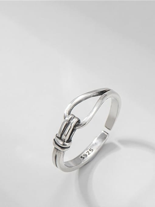 Knot ring 925 Sterling Silver Irregular Vintage Stackable Ring