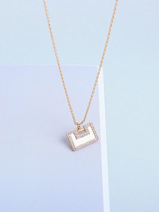 Champagne 925 Sterling Silver Shell Geometric Minimalist Necklace