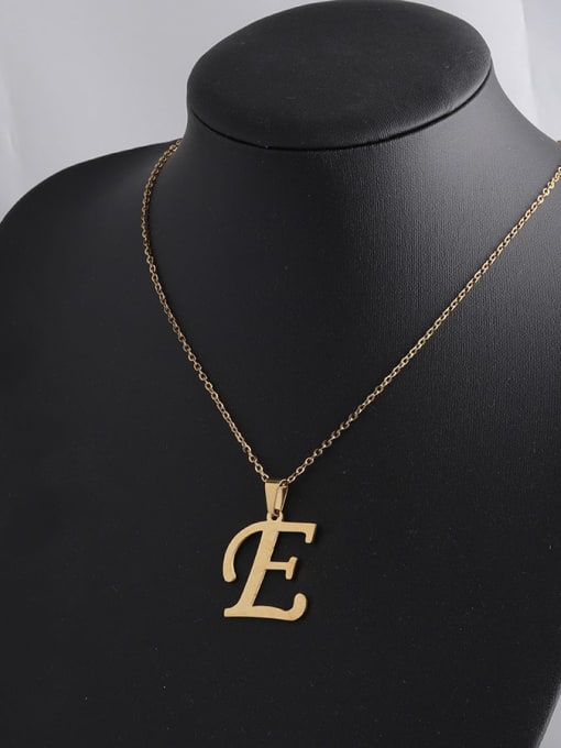 E Stainless steel Letter Minimalist Necklace