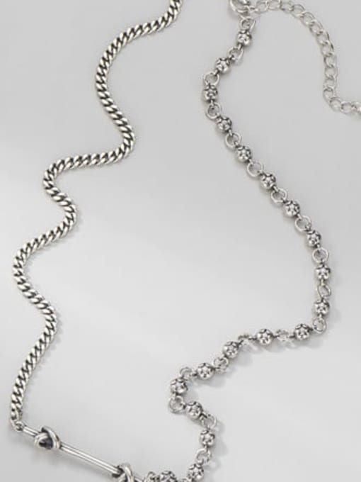 Necklace (12.2g) 925 Sterling Silver Minimalist Irregular  Braclete and Necklace Set