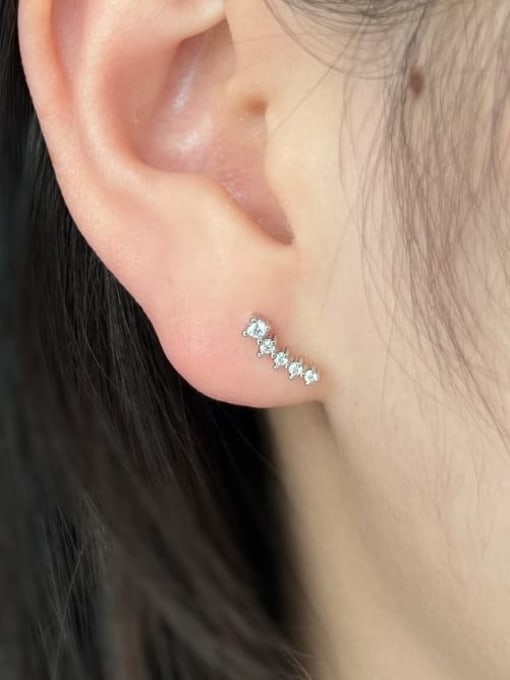 STL-Silver Jewelry 925 Sterling Silver Cubic Zirconia Geometric Minimalist Drop Earring 1