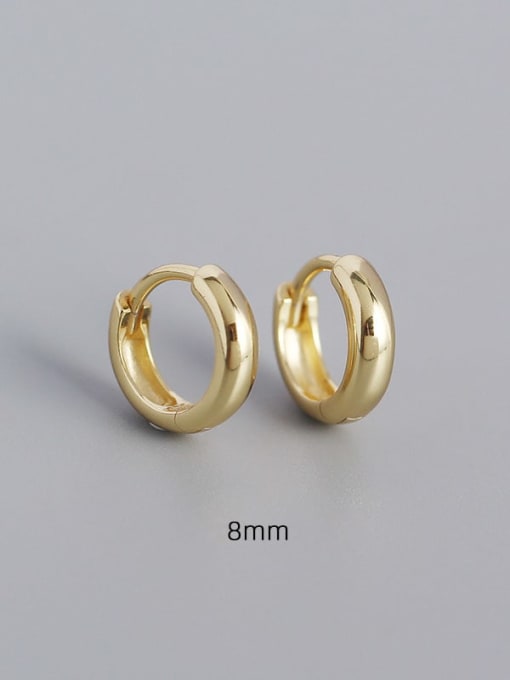 8mm gold 925 Sterling Silver Geometric Minimalist Huggie Earring
