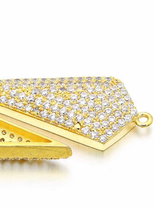 golden Brass Rectangular Micro-Set Jewelry Accessories