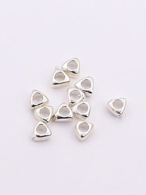 3.2mm Sterling Silver Natural Color S925 Sterling Silver Handmade Triangle Loose Bead Spacer Beads