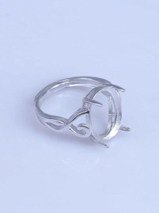 Supply 925 Sterling Silver 18K White Gold Plated Geometric Ring Setting Stone size: 6*8 7*9 8*10 10*12 10*13 10*14 11*15 12*14 1