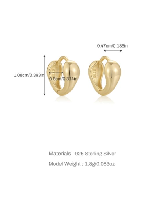 Gold 2 Brass Geometric Minimalist Huggie Earring