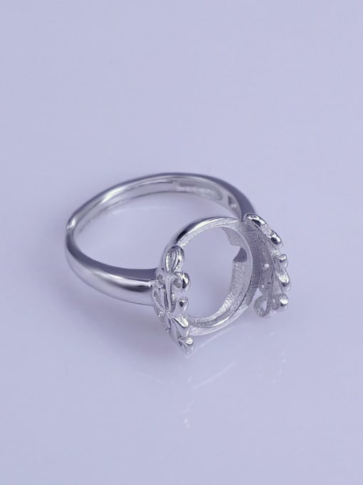 Supply 925 Sterling Silver 18K White Gold Plated Geometric Ring Setting Stone size: 11*14mm 2