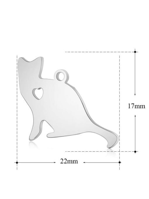 FTime Stainless steel Dog Charm Height : 17 mm , Width: 22 mm 1
