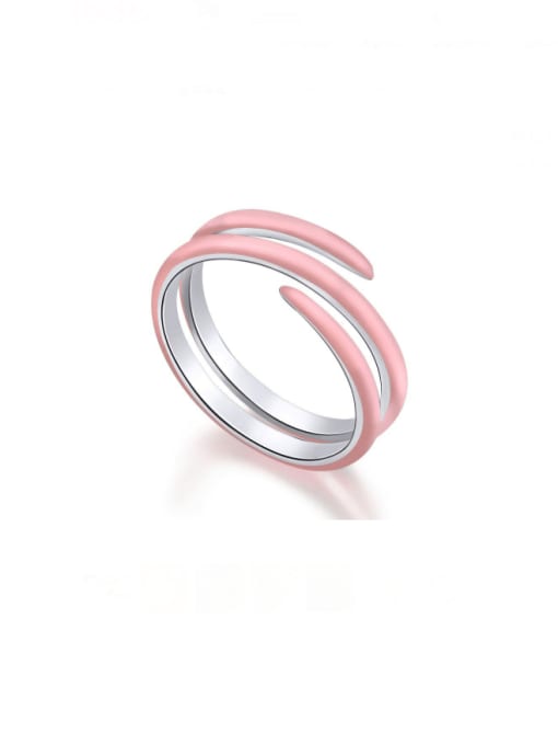 STL-Silver Jewelry 925 Sterling Silver Enamel Geometric Minimalist Stackable Ring 2