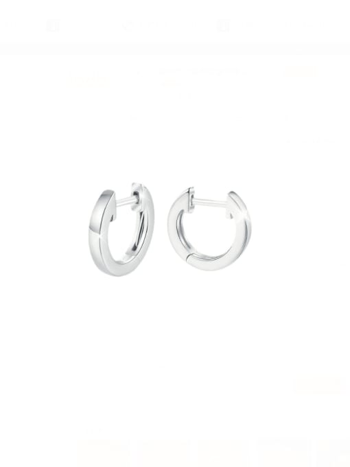 platinum 925 Sterling Silver Geometric Minimalist Huggie Earring